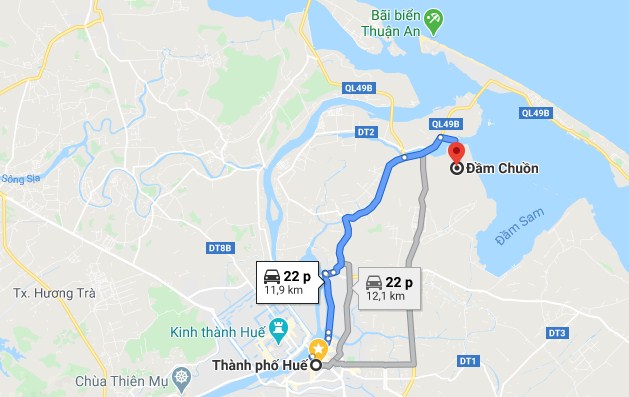 thuê xe du lịch huế đi đầm chuồn