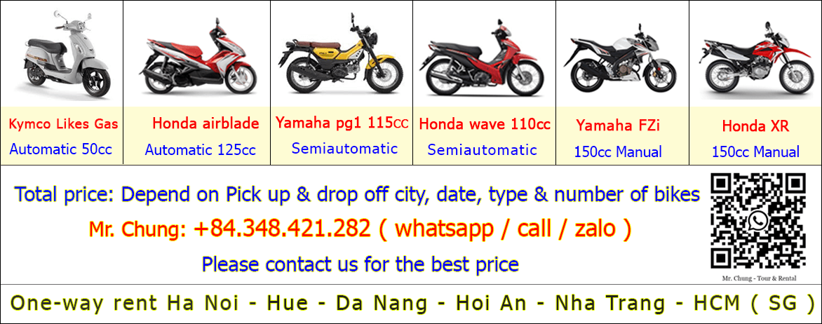 Rent Motorbike in Hoi An Return in Nha Trang One Way